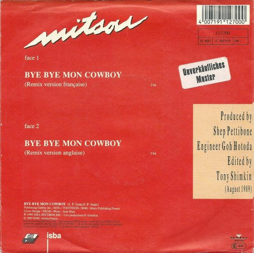 Mitsou : Bye Bye Mon Cowboy (7", Single, Promo)