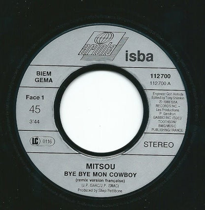 Mitsou : Bye Bye Mon Cowboy (7", Single, Promo)