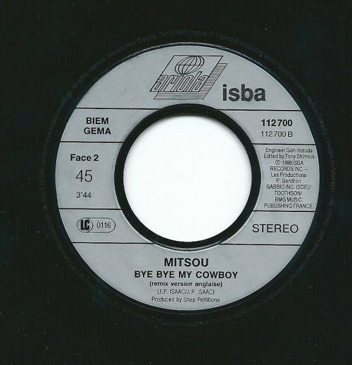 Mitsou : Bye Bye Mon Cowboy (7", Single, Promo)