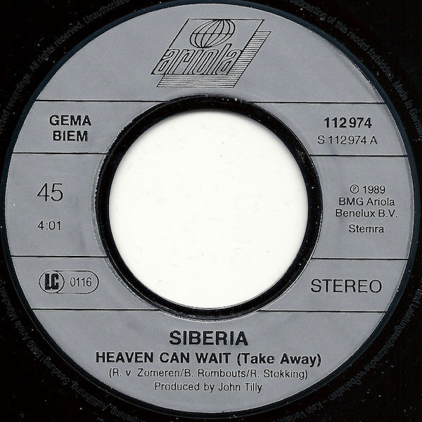 Siberia (8) : Heaven Can Wait (Take Away) (7", Single)