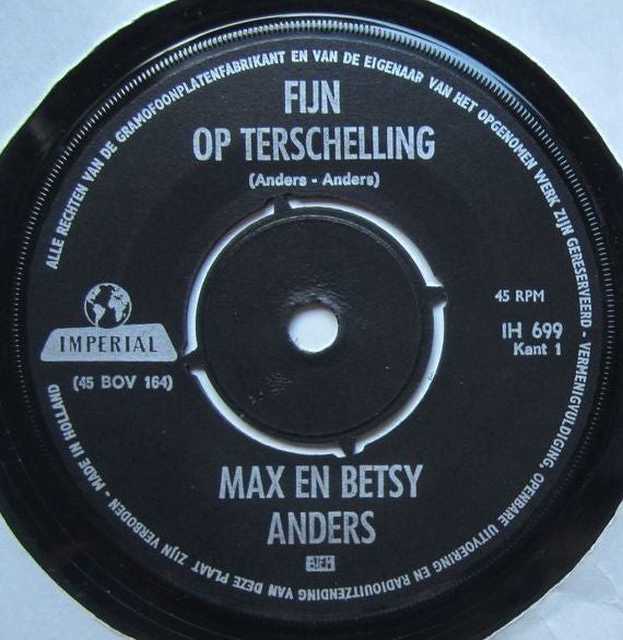 Max En Betsy Anders : Fijn Op Terschelling (7", Single)