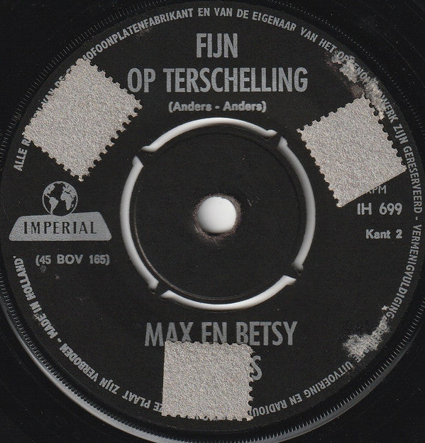 Max En Betsy Anders : Fijn Op Terschelling (7", Single)