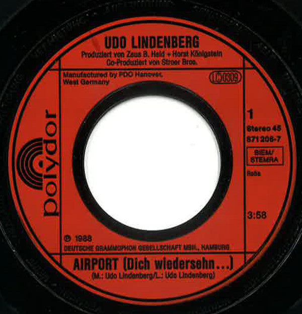 Udo Lindenberg : Airport (Dich Wiedersehn...) (7", Single)