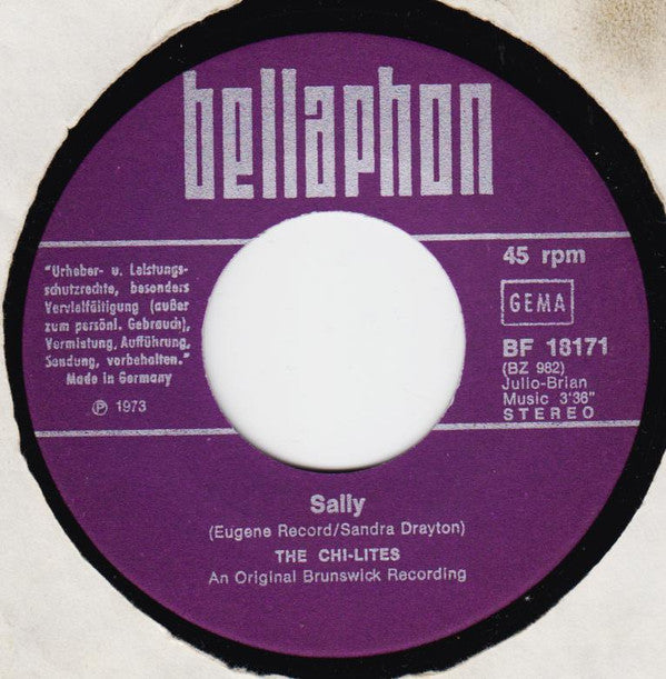 The Chi-Lites : A Letter To Myself / Sally (7")