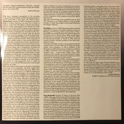 Joseph Haas / Karl Höller / Paul Hindemith, Franz Lehrndorfer : Suite Für Orgel A-dur Op. 25 / Ciacona Op. 54 / Sonate Für Orgel Nr. 2 (LP, Album, Dig)