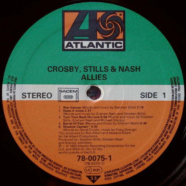 Crosby, Stills & Nash : Allies (LP, Album)