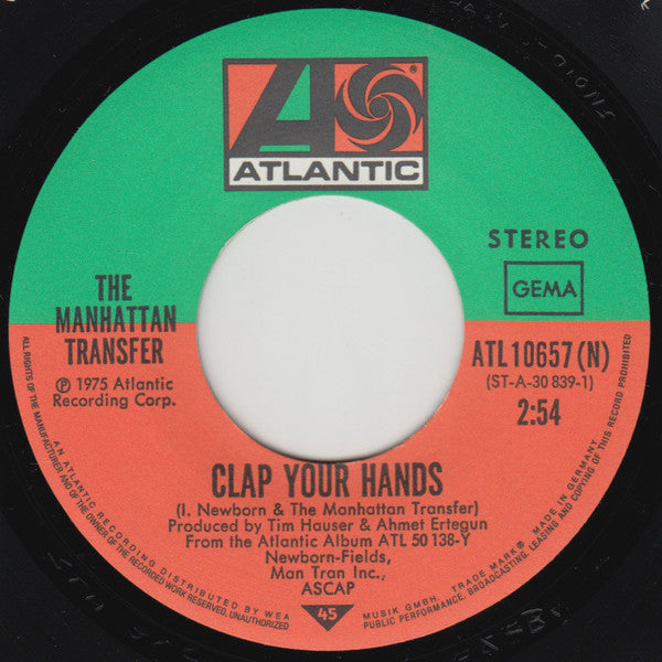 The Manhattan Transfer : Clap Your Hands (7", Single)