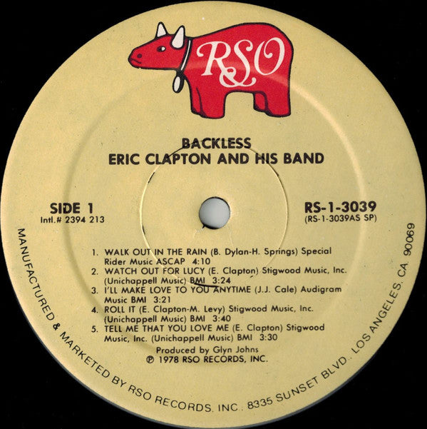 Eric Clapton : Backless (LP, Album, SP )