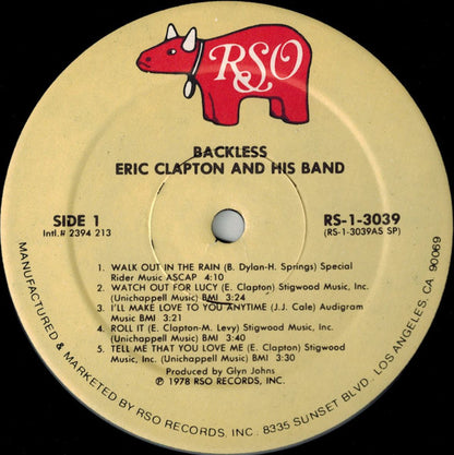 Eric Clapton : Backless (LP, Album, SP )