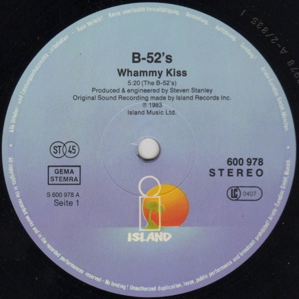 The B-52's : Whammy Kiss / Future Generation (12", Maxi)