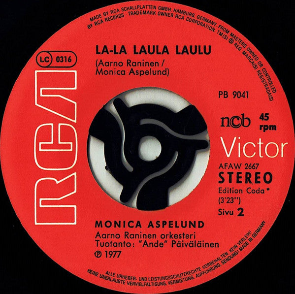 Monica Aspelund : Lapponia (7", Single)