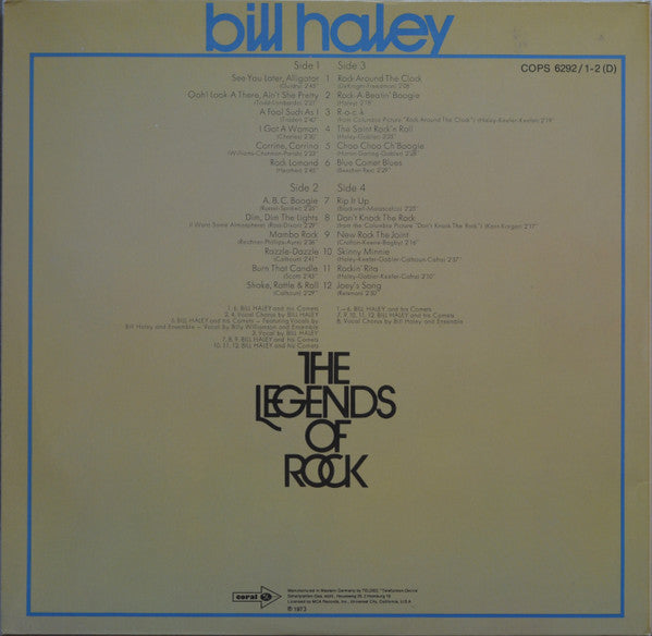 Bill Haley : The Legends Of Rock (2xLP, Comp)