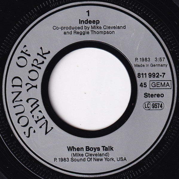 Indeep : When Boys Talk (7", Single)