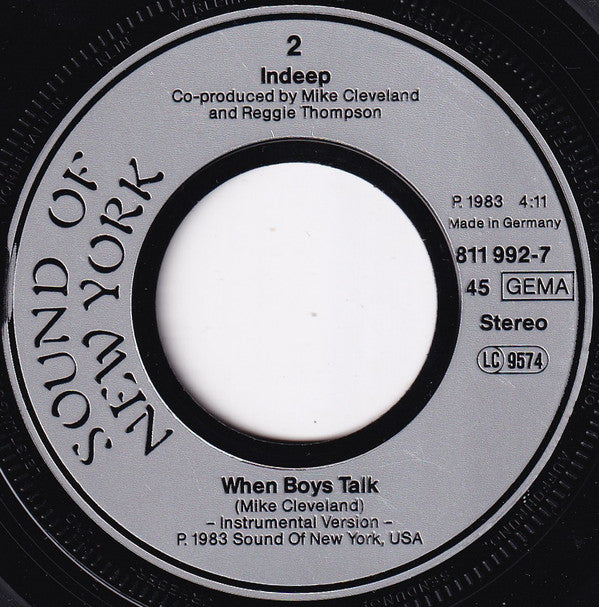 Indeep : When Boys Talk (7", Single)