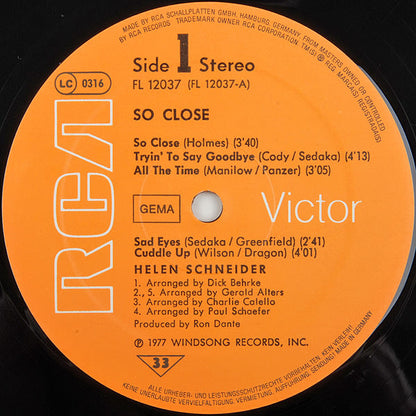 Helen Schneider : So Close (LP, Album)