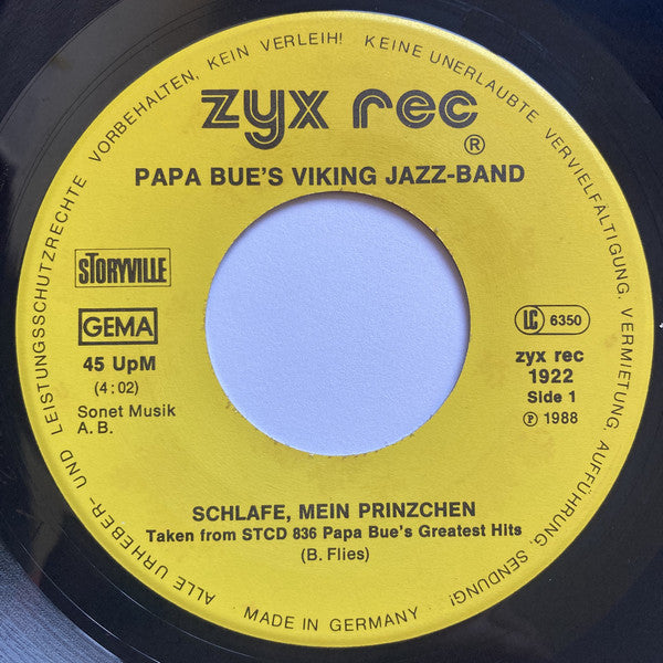 Papa Bue's Viking Jazz Band / Chris Barber : Schlafe Mein Prinzchen / Ice Cream (7")