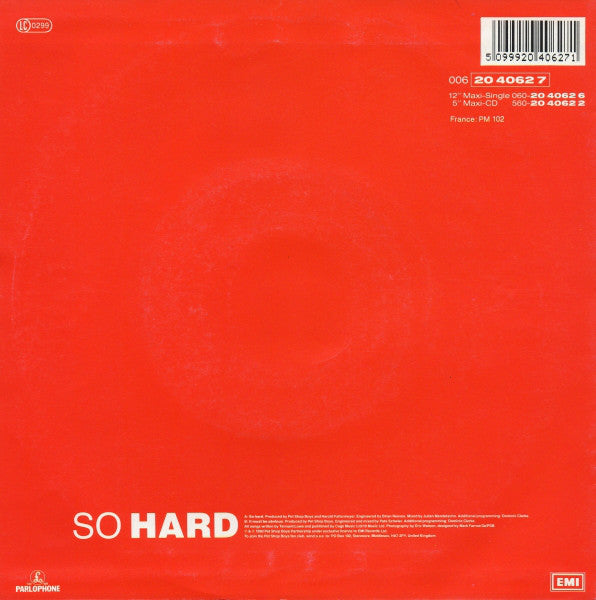 Pet Shop Boys : So Hard (7", Single)