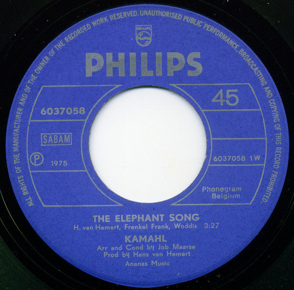 Kamahl : The Elephant Song / A Daisy A Day (7", Single)