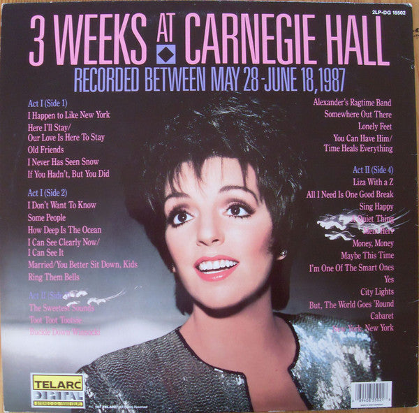 Liza Minnelli : Liza Minnelli At Carnegie Hall (2xLP, Gat)