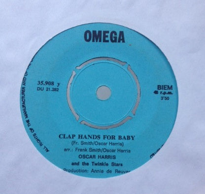 Oscar Harris And The Twinkle Stars : Clap Hands For Baby (7", Single, Mono, Blu)