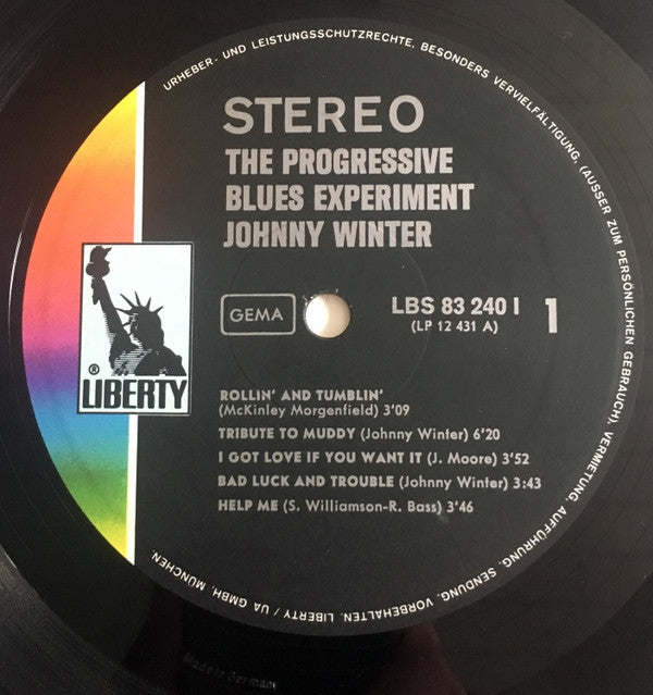 Johnny Winter : The Progressive Blues Experiment (LP, Album)