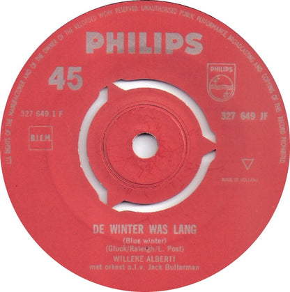 Willeke Alberti : De Winter Was Lang / Auf Wiederseh'n, Mein Liebling (7", Single, Mono, Ora)