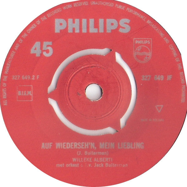 Willeke Alberti : De Winter Was Lang / Auf Wiederseh'n, Mein Liebling (7", Single, Mono, Ora)