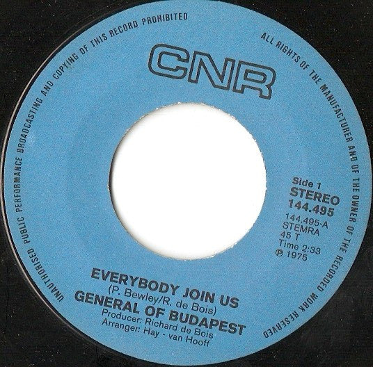 General (2) : Everybody Join Us (7", Single, Blu)