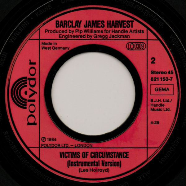 Barclay James Harvest : Victims Of Circumstance (7", Single)