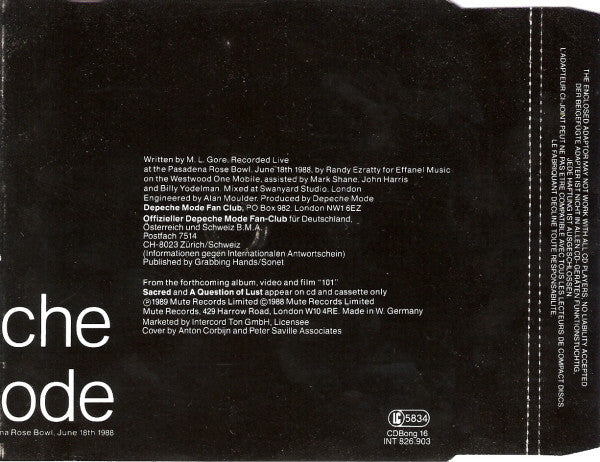 Depeche Mode : Everything Counts, Nothing, Sacred, A Question Of Lust (CD, Mini, Single)