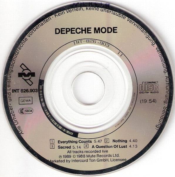 Depeche Mode : Everything Counts, Nothing, Sacred, A Question Of Lust (CD, Mini, Single)