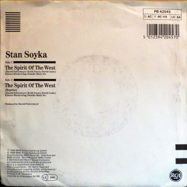 Stanisław Sojka : The Spirit Of The West (7", Single)