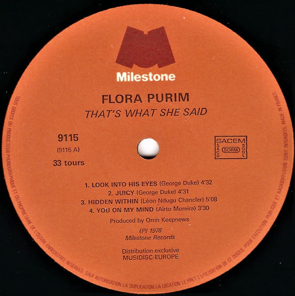 Flora Purim : That's What She Said (LP, Album)