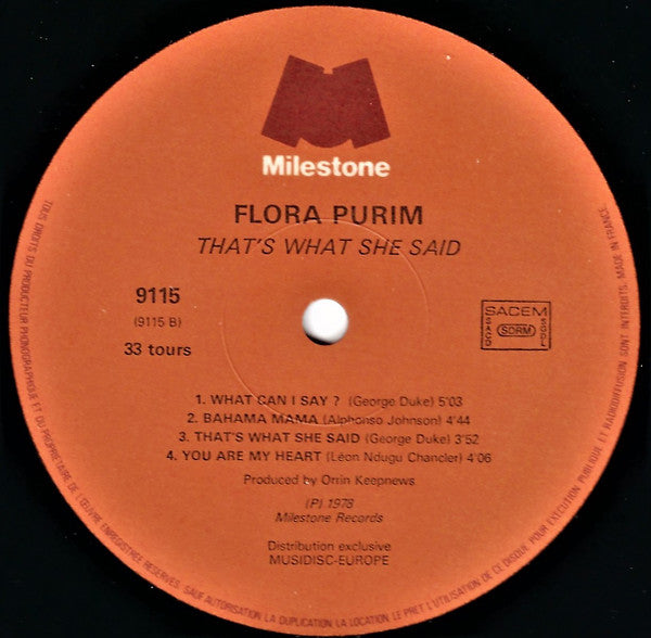 Flora Purim : That's What She Said (LP, Album)