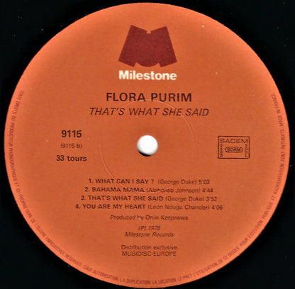 Flora Purim : That's What She Said (LP, Album)