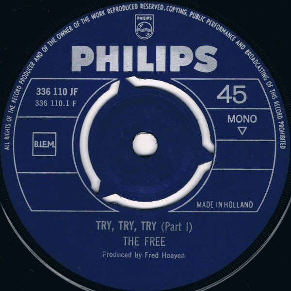 The Free (2) : Try, Try, Try (Part 1) / Try, Try, Try (Part 2) (7", Single, Mono)