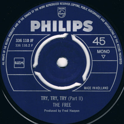 The Free (2) : Try, Try, Try (Part 1) / Try, Try, Try (Part 2) (7", Single, Mono)