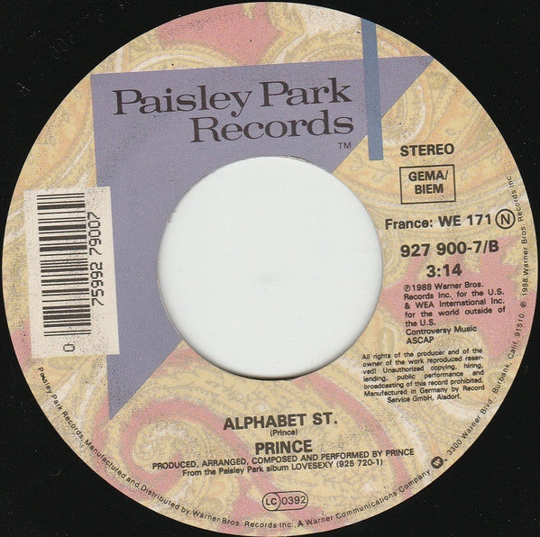 Prince : Alphabet St. (7", Single)