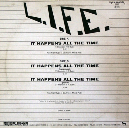 L.I.F.E. : It Happens All The Time (12", Maxi)