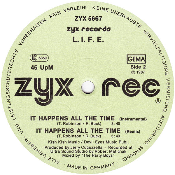 L.I.F.E. : It Happens All The Time (12", Maxi)