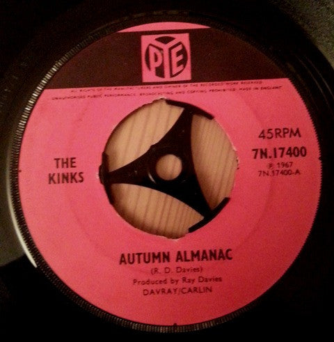 The Kinks : Autumn Almanac (7", Single, Pus)