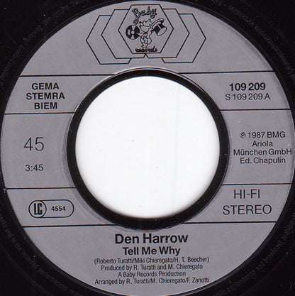 Den Harrow : Tell Me Why  (7", Single, Ed.)