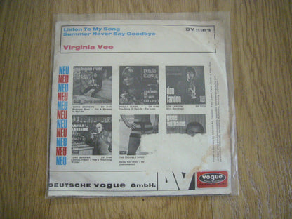 Virginia Vee : Listen To My Song (7")