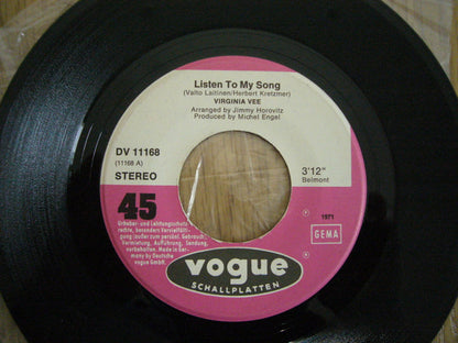 Virginia Vee : Listen To My Song (7")