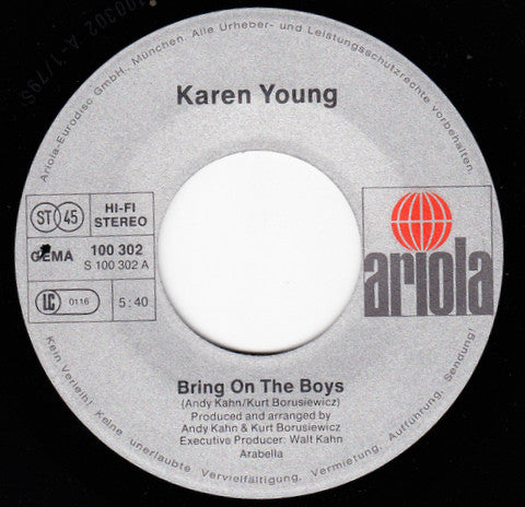 Karen Young : Bring On The Boys (7", Single)