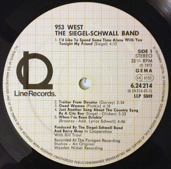 The Siegel-Schwall Band : 953 West (LP, Album, RE)