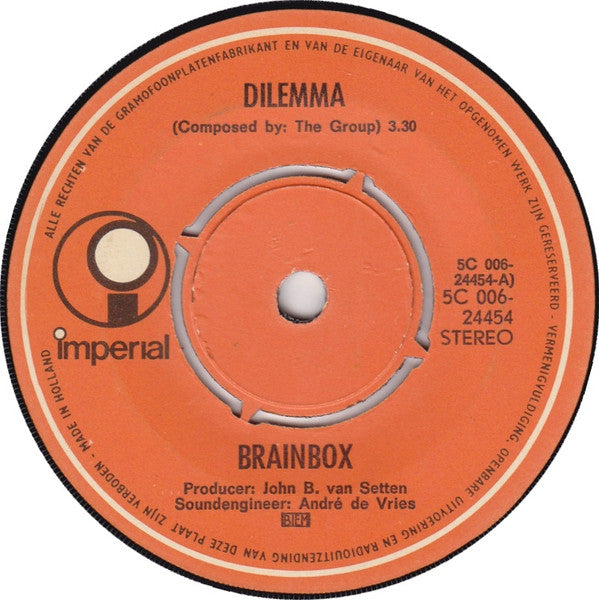 Brainbox (3) : Dilemma (7", Single, 4P )