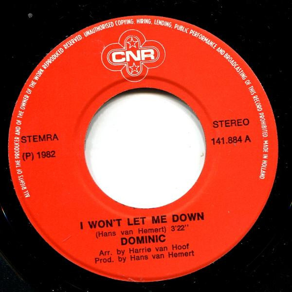 Dominic Grant : I Won't Let Me Down (7", Single)