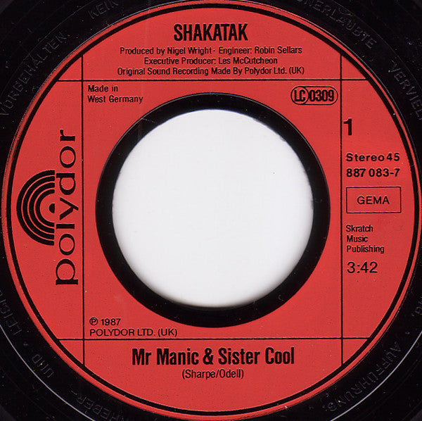 Shakatak : Mr. Manic & Sister Cool (7", Single)