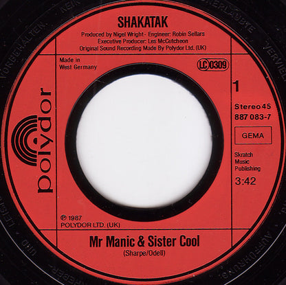 Shakatak : Mr. Manic & Sister Cool (7", Single)